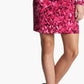 Vestido curto feminino Michael Kors com estampa floral e babados, tamanho médio, rosa Tedo