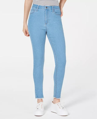 Calça jeans skinny de cintura alta e bainha crua Tinseltown Juniors, tamanho 15, azul-marinho