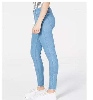 Calça jeans skinny de cintura alta e bainha crua Tinseltown Juniors, tamanho 15, azul-marinho