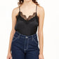 Camisola com acabamento em renda Love Fire Juniors, preta, tamanho grande