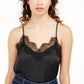 Camisola com acabamento em renda Love Fire Juniors, preta, tamanho grande