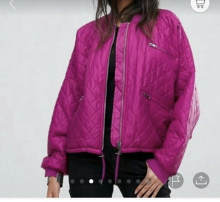 Jaqueta feminina Free People Mix Signals tamanho roxo tamanho médio