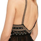 Camisola feminina bordada Camille da Free People, preta, tamanho grande