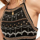 Camisola feminina bordada Camille da Free People, preta, tamanho grande