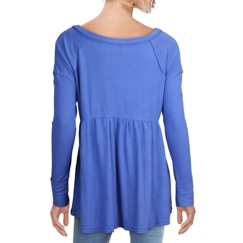 Top de malha feminino Free People roxo pequeno babydoll grande - todos os tamanhos azul-marinho pequeno