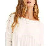 Camiseta feminina Forever Your Girl Drape da Free People, branca, tamanho pequeno