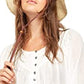 Blusa camponesa de algodão Cool Meadow feminina Free People, branca, tamanho pequeno