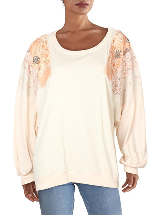 Camisa feminina Feelin' It Patch da Free People, coral, laranja, tamanho pequeno