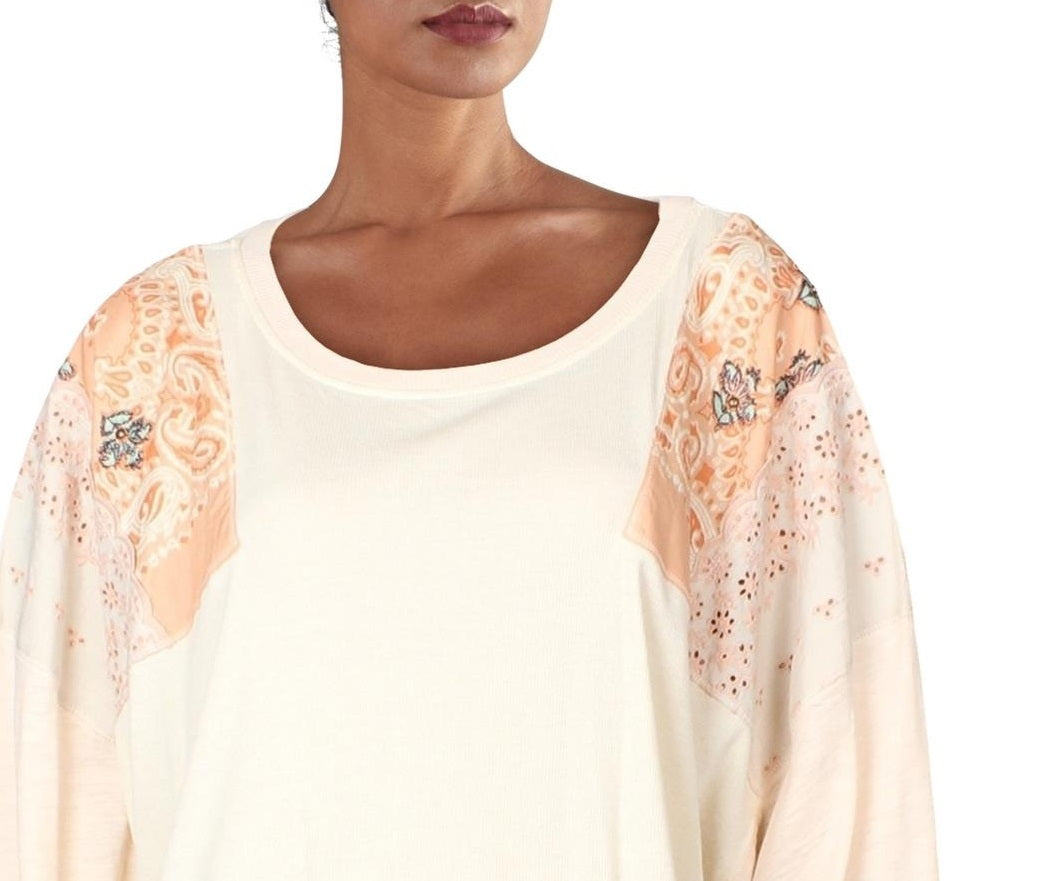 Camisa feminina Feelin' It Patch da Free People, coral, laranja, tamanho pequeno