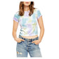 Camiseta Tie Dye Bright Eyes Feminina Free People Azul Tamanho X-S
