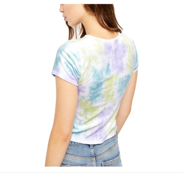 Camiseta Tie Dye Bright Eyes Feminina Free People Azul Tamanho X-S