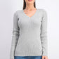 Suéter feminino DKNY com fios metálicos e detalhes prateados, tamanho extragrande