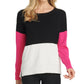 Suéter Feminino DYNY Colorblocked Cinza Escuro Tamanho Extra Grande