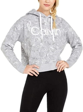 Calvin Klein Performance Cobra-Print Fleece Hoodie Feminino Cinza Tamanho Extra Grande