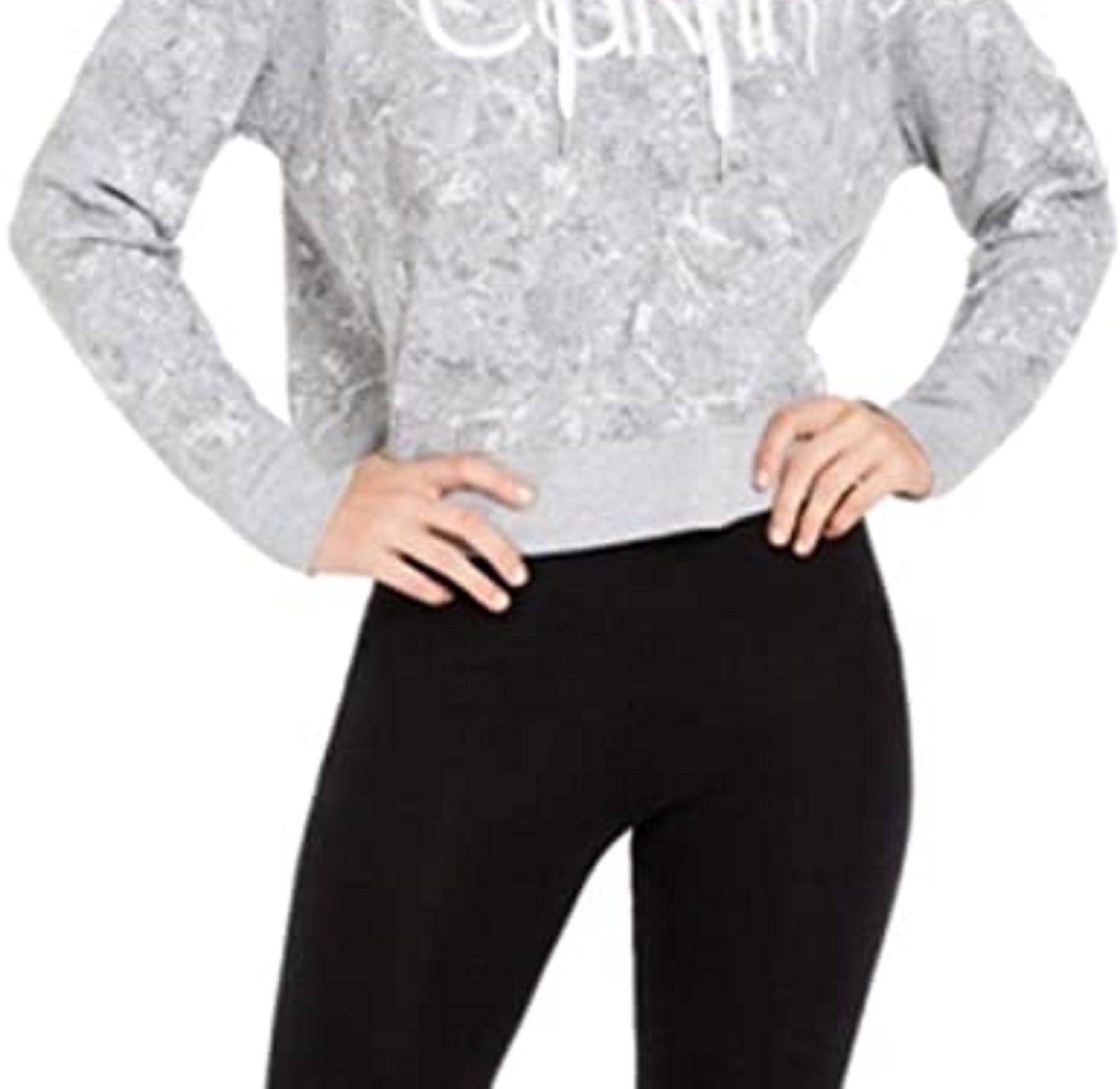 Calvin Klein Performance Cobra-Print Fleece Hoodie Feminino Cinza Tamanho Extra Grande