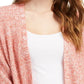 Cardigan Pink Rose Junior com frente aberta, tamanho pequeno