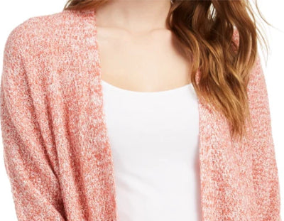 Cardigan Pink Rose Junior com frente aberta, tamanho pequeno