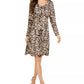 Vestido feminino estampado com cintura império da coleção NY, marrom, tamanho pequeno grande