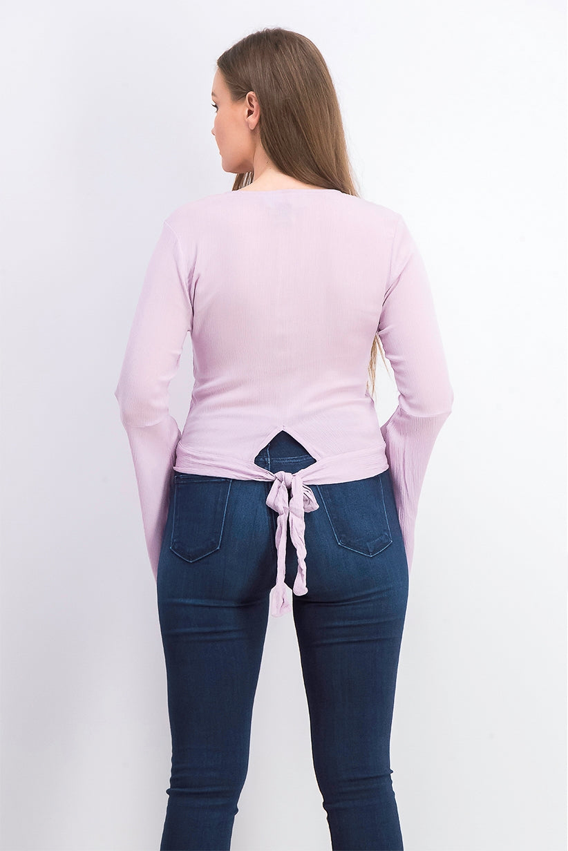 Top Polly &amp; Esther Juniors com Sobrepeliz e Acabamento em Renda Roxo Tamanho Médio