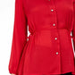 Blusa peplum feminina NY Collection com amarração lateral, tamanho médio, vermelha, pequena