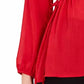 Blusa peplum feminina NY Collection com amarração lateral, tamanho médio, vermelha, pequena