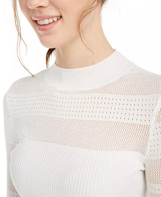 Suéter Crave Fame Juniors Pointelle-Trim Branco Tamanho Médio