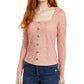 Blusa de renda Ultra Flirt Junior's tamanho pêssego médio