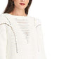 Suéter texturizado feminino Rachel Roy, branco, tamanho X-G