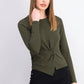 Rachel Roy Val Knot-Front Top Feminino Verde Médio Tamanho Extra Grande