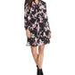 Vestido-camisa com cinto e estampa floral Ally, Rachel Roy, feminino, preto, tamanho pequeno