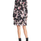 Vestido-camisa com cinto e estampa floral Ally, Rachel Roy, feminino, preto, tamanho pequeno
