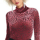 Blusa feminina Rachel Roy Val Flocked de gola alta, rosa, tamanho médio