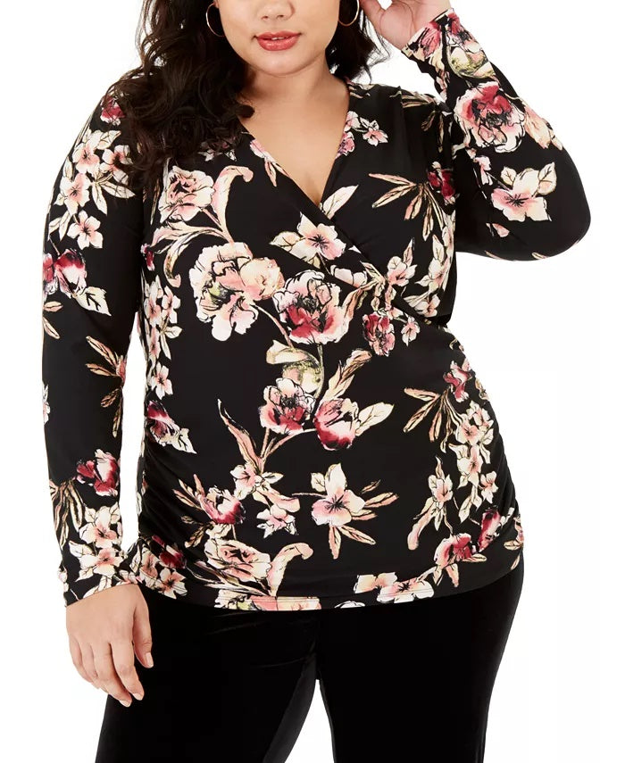 Rachel Roy Blusa Stella Plus Feminina Preta Tamanho 2X