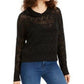Suéter com capuz Ultra Flirt Juniors' Pointelle-Knit, preto, tamanho médio