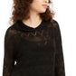Suéter com capuz Ultra Flirt Juniors' Pointelle-Knit, preto, tamanho médio