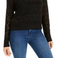 Suéter com capuz Ultra Flirt Juniors' Pointelle-Knit, preto, tamanho médio