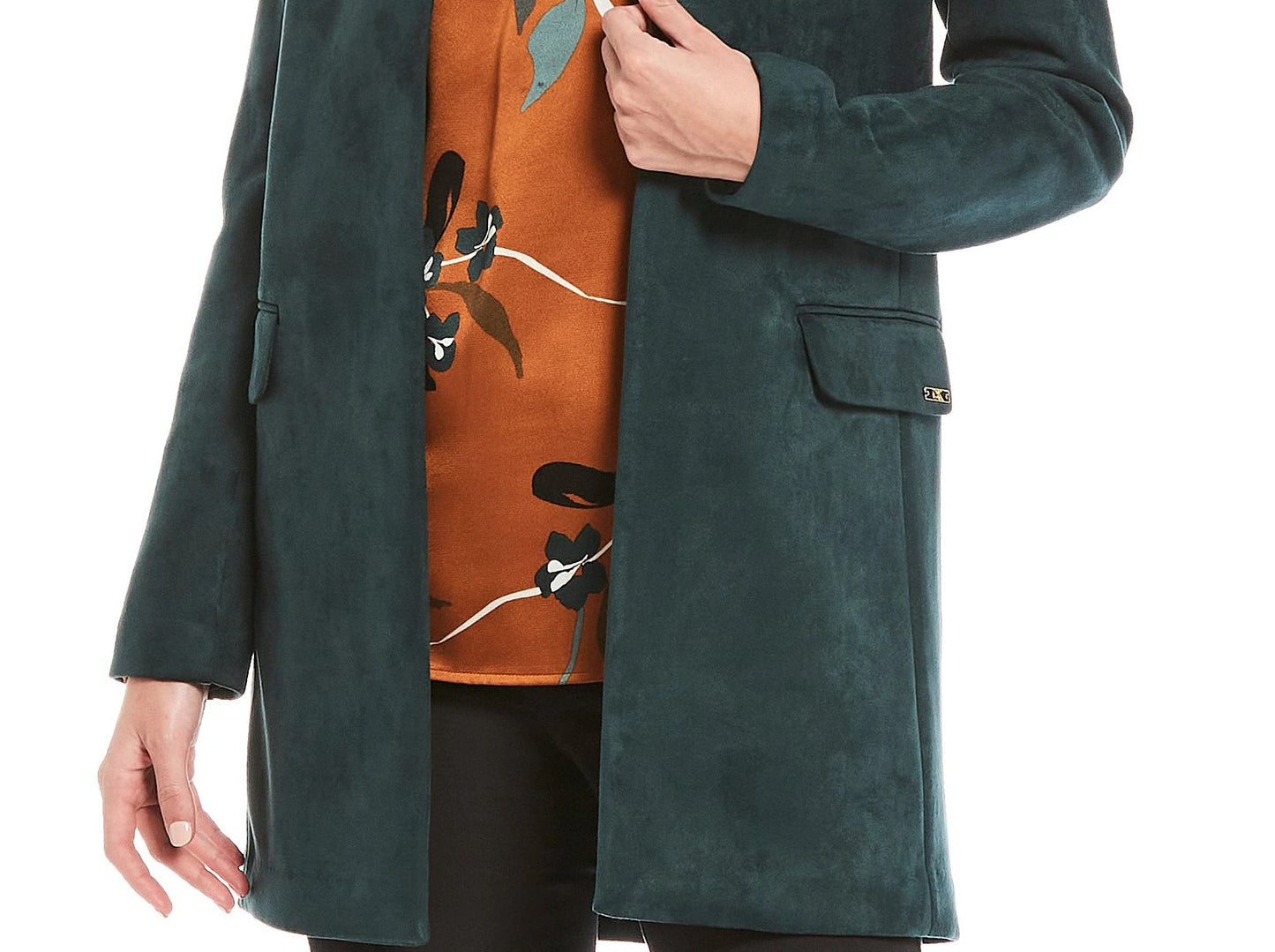 Jaqueta Calvin Klein Feminina Aberta na Frente Verde Tamanho 8