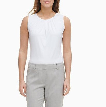 Calça Calvin Klein Feminina Slim-Leg Windowpane Tamanho 12 Prata