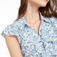 Blusa Calvin Klein Feminina Estampada Manga Curta Botões Babados Verde Tamanho P