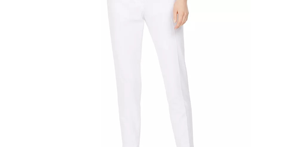Calça social feminina Calvin Klein slim fit, branca, tamanho 12