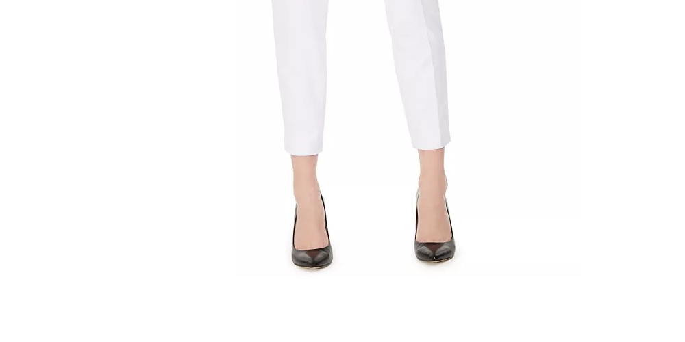 Calça social feminina Calvin Klein slim fit, branca, tamanho 12