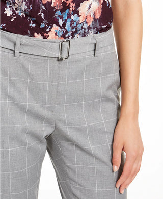 Calça Calvin Klein Plus Size Estampada com Cinto Feminina Cinza Tamanho 20W