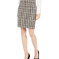 Saia Calvin Klein Feminina de Tweed com Lantejoulas Bege Escuro Tamanho 6