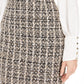 Saia Calvin Klein Feminina de Tweed com Lantejoulas Bege Escuro Tamanho 6