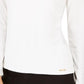 Blusa Calvin Klein Feminina com Gola Enfeitada, Branca, Tamanho Pequeno