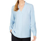 Blusa Calvin Klein Feminina Gola V Azul Tamanho Grande