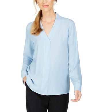 Blusa Calvin Klein Feminina Gola V Azul Tamanho Grande