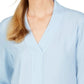 Blusa Calvin Klein Feminina Gola V Azul Tamanho Grande