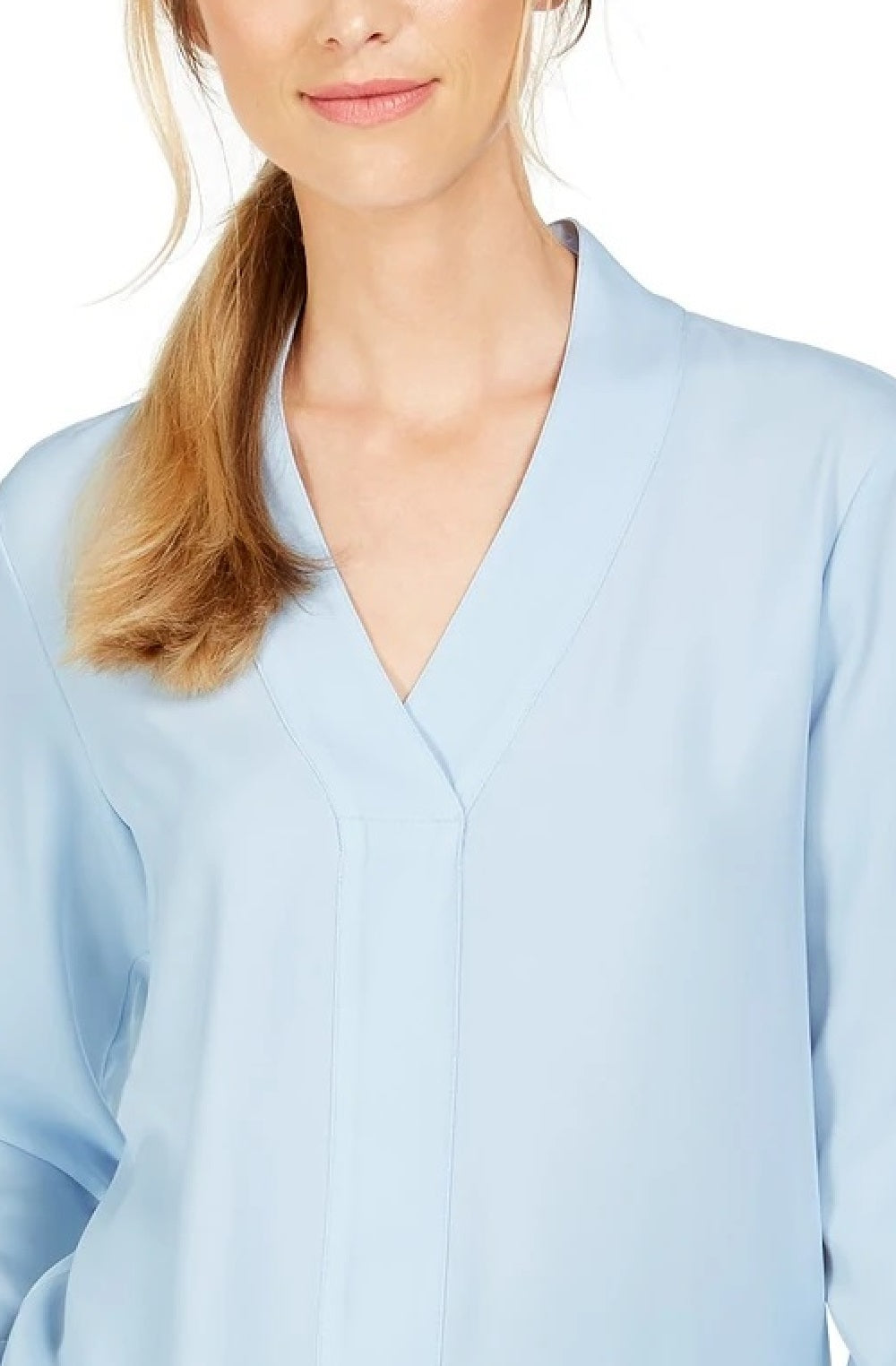 Blusa Calvin Klein Feminina Gola V Azul Tamanho Grande
