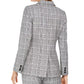 Calvin Klein Blazer Xadrez Feminino de Um Botão Prata Tamanho 10
